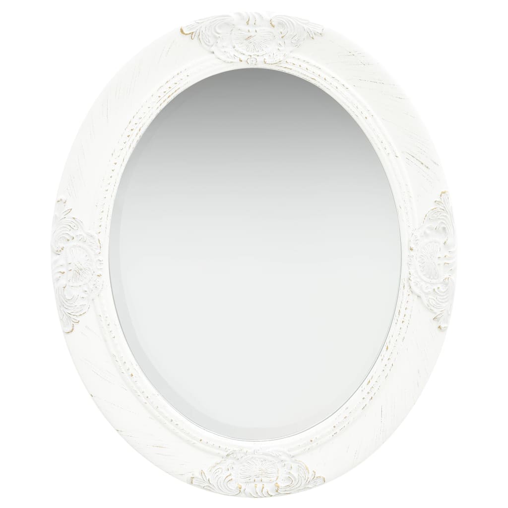 Vidaxl Wall Mirror Baroque Style 19.7&quot;X23.6&quot; White