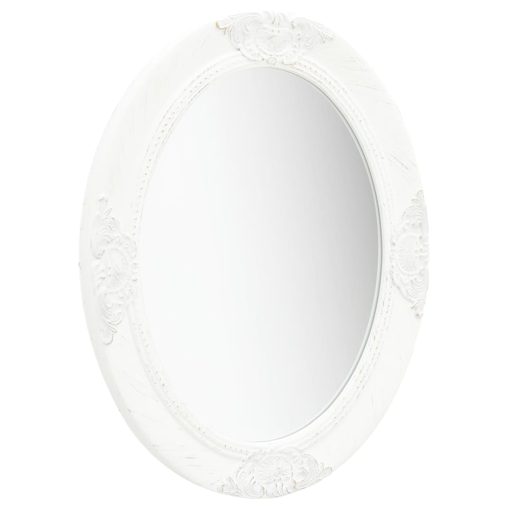 Vidaxl Wall Mirror Baroque Style 19.7&quot;X23.6&quot; White