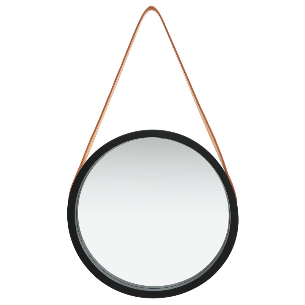 Vidaxl Wall Mirror, Height Adjustable Wall Mirror, Bathroom Mirror, Vanity Mirror For Bedroom Living Room Dressing Room Hallway Entryway, Black Round