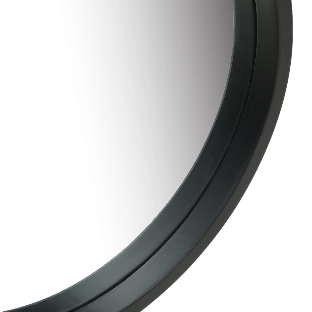 Vidaxl Wall Mirror With Strap 16.7&quot; Black