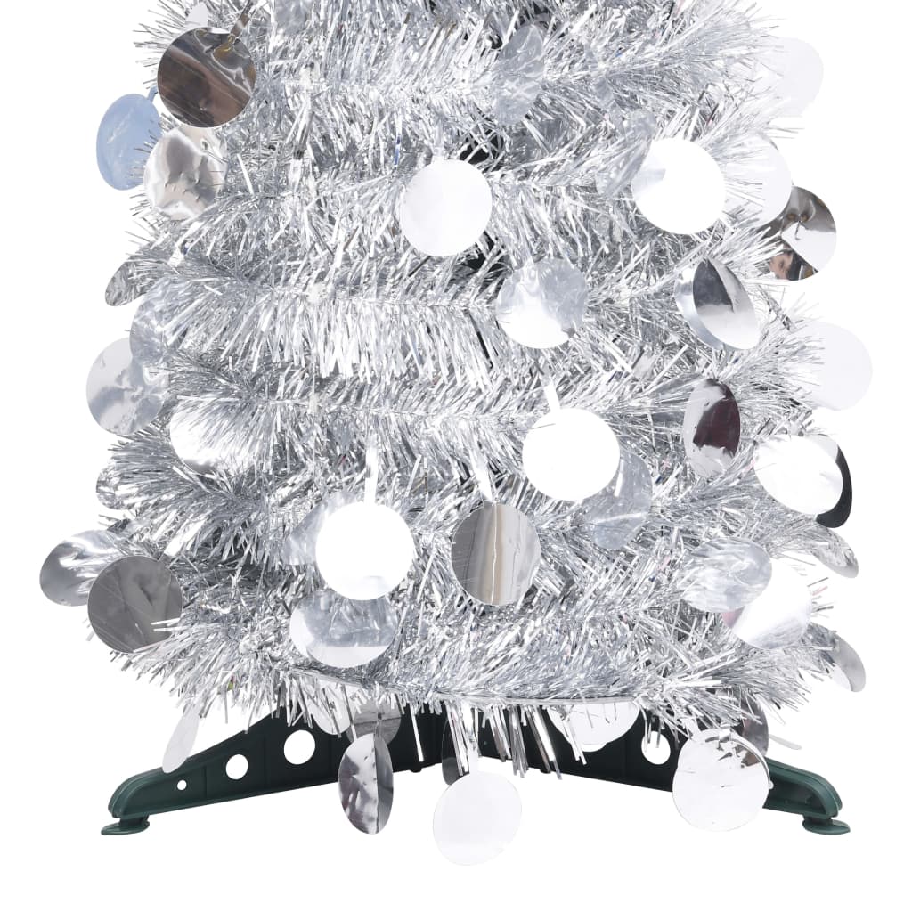 Vidaxl 6 Ft Silver Pop-Up Pet Christmas Tree – Lightweight, Collapsible, Suitable For Indoor And Outdoor, Unique Holiday Decoration