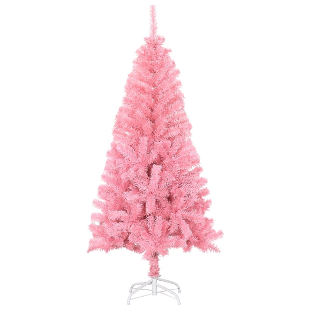 Vidaxl Pink Artificial Christmas Tree With Stand, 5Ft. Tall - Durable Pvc Material - Suitable For Indoor And Outdoor Christmas Decoration - Economical And Reusable