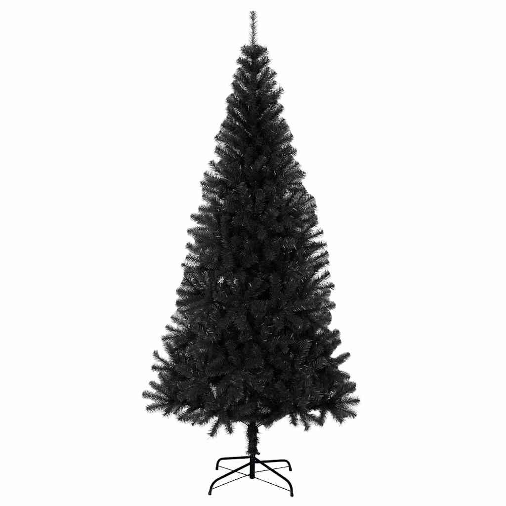 Vidaxl Black Artificial Christmas Tree With Stand, 6 Ft Pvc Indoor & Outdoor, Durable & Economical Christmas Tree, Easy Assembly, Full-Bodied, Modern Holiday Decoration