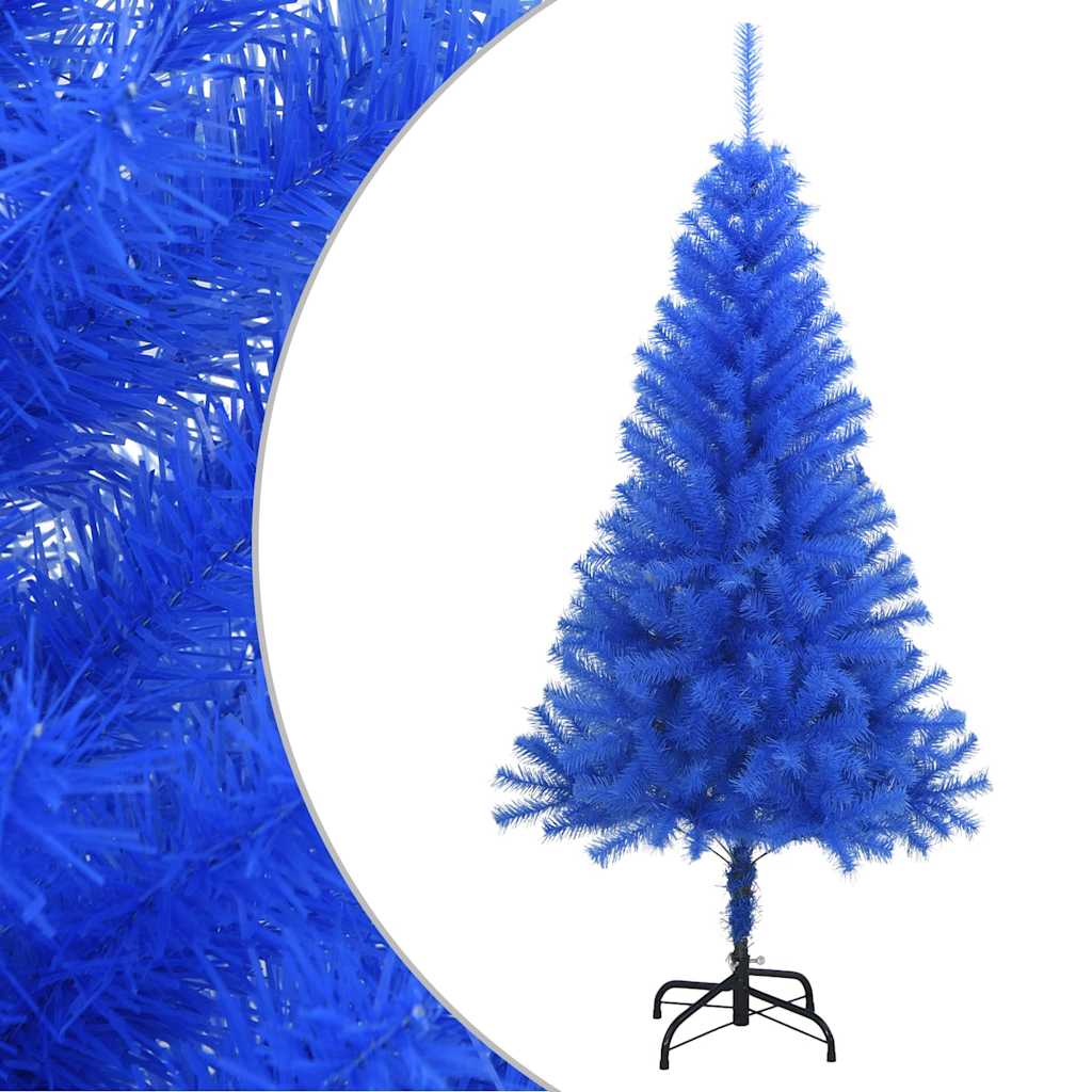 Vidaxl Blue Artificial Christmas Tree With Stand, 5 Ft Pvc Indoor & Outdoor, Durable & Economical Christmas Tree, Easy Assembly, Full-Bodied, Modern Holiday Decoration, Without Ornaments