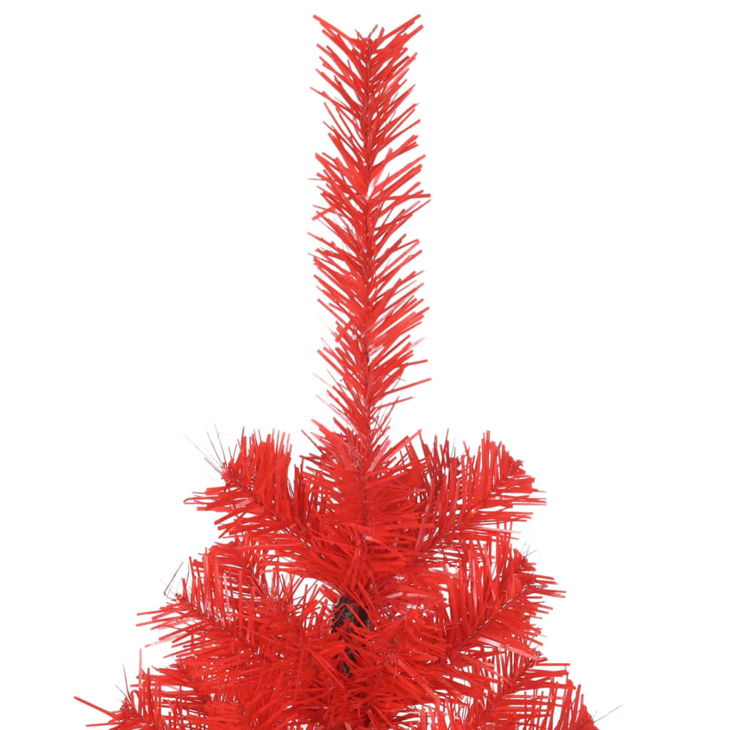 Vidaxl 5 Ft Artificial Christmas Tree With Stand - Red Pvc Indoor/Outdoor Decorative Christmas Tree - Economical And Reusable - Comes With 380 Tips
