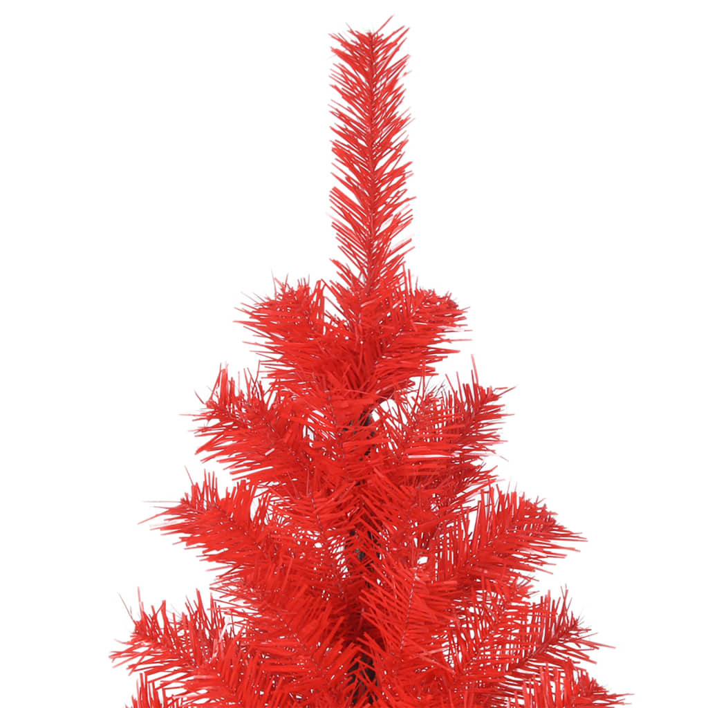 Vidaxl Red Artificial Christmas Tree, 6 Ft Pvc Christmas Tree With Steel Stand For Indoor And Outdoor Christmas Decorations