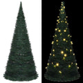 vidaXL Pop-up String Artificial Christmas Tree with LED Green 5 ft