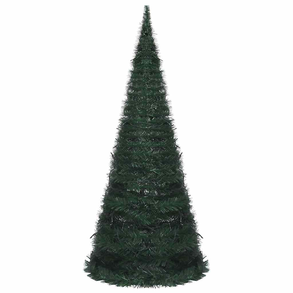 Vidaxl Pop-Up String Artificial Christmas Tree With Led Lights, 7Ft Durable Green Pvc, Easy-Setup & Reusable Holiday Decor, Ideal For Indoor/Outdoor Use
