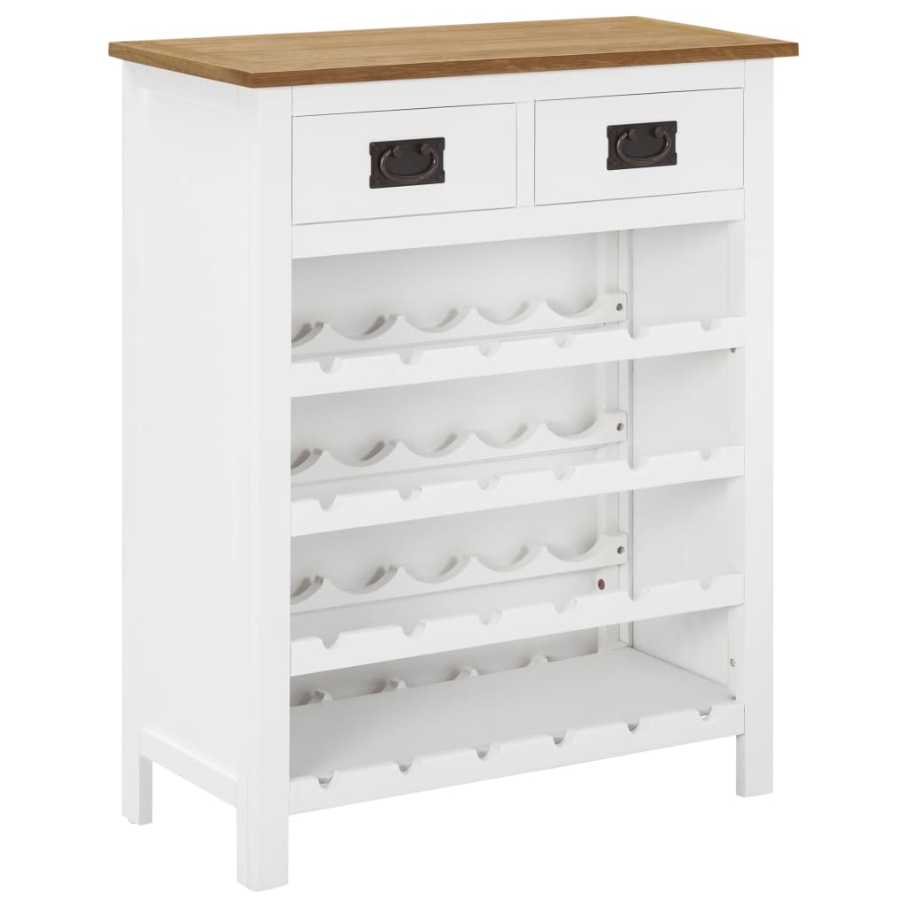 vidaXL Wine Cabinet 28.3''x12.6''x35.4'' Solid Oak Wood
