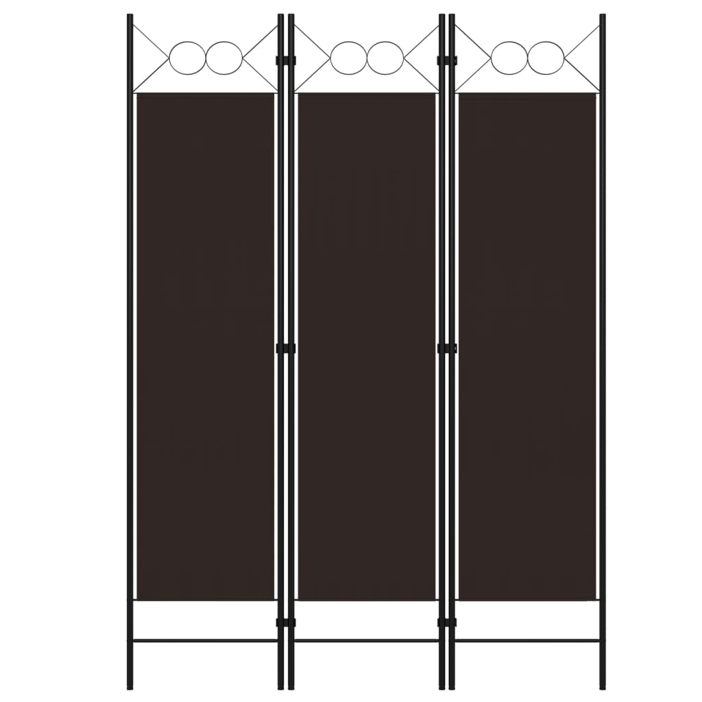 vidaXL 3-Panel Room Divider Brown 47.2x70.9