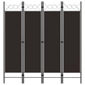 vidaXL 4-Panel Room Divider Brown 63x70.9