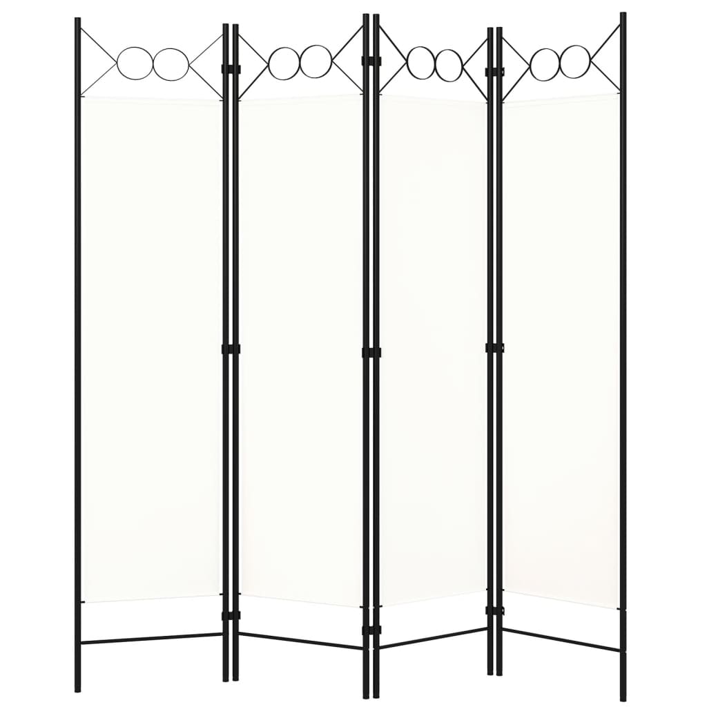 vidaXL 4-Panel Room Divider Cream White 63x70.9