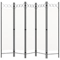 vidaXL 5-Panel Room Divider Cream White 78.7x70.9