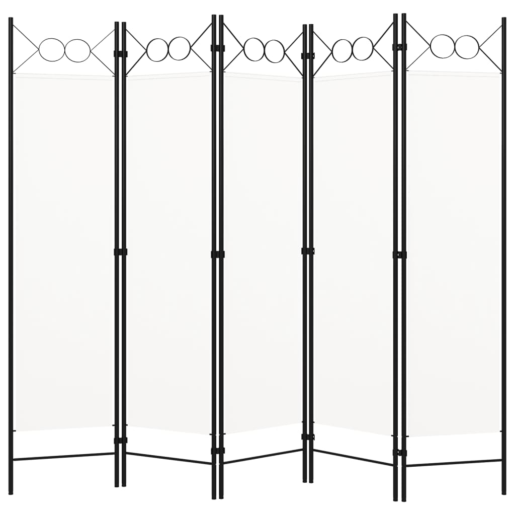 vidaXL 5-Panel Room Divider Cream White 78.7x70.9