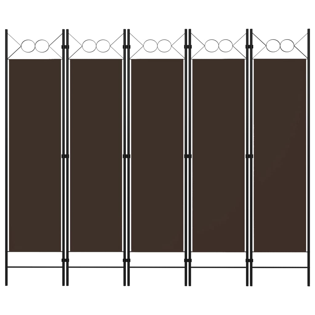 vidaXL 5-Panel Room Divider Brown 78.7x70.9