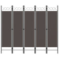 vidaXL 5-Panel Room Divider Anthracite 78.7x70.9