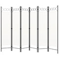 vidaXL 6-Panel Room Divider Cream White 94.5x70.9