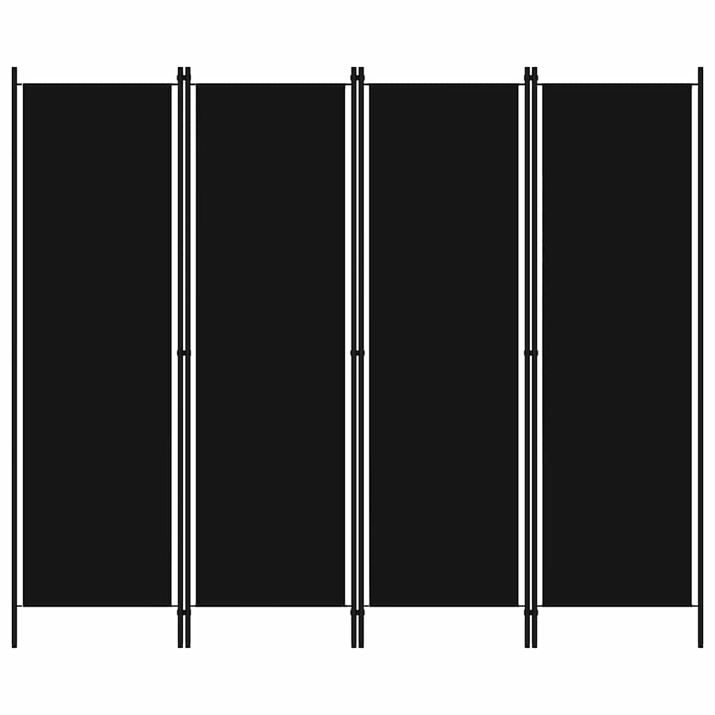 vidaXL 4-Panel Room Divider Black 78.7x70.9-Used
