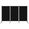 vidaXL 3-Panel Room Divider Black 102.4''x70.9''
