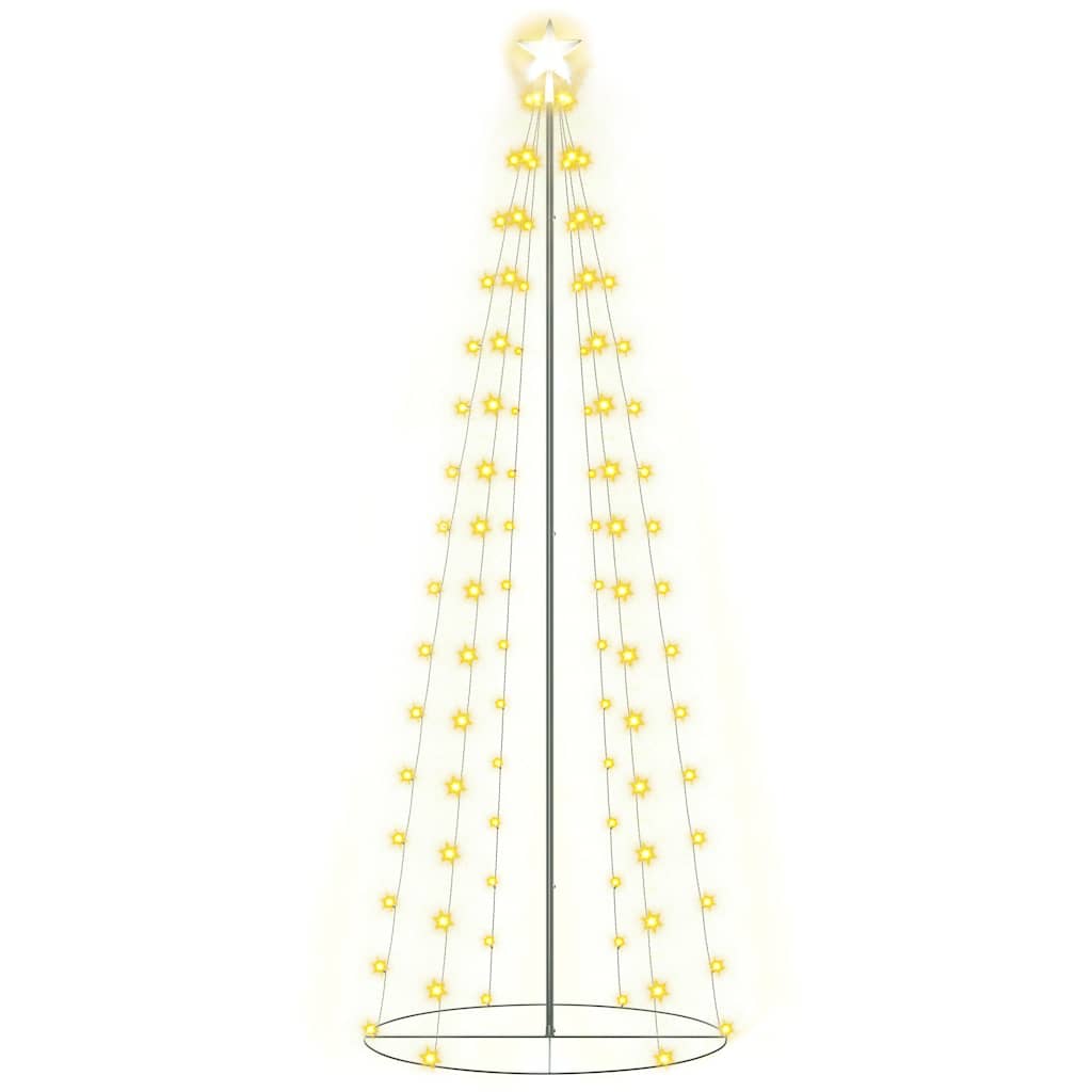 Vidaxl Outdoor Christmas Cone Tree - Warm White Leds, Weather-Resistant Pvc And Metal - Black Wire, 2X6Ft - Indoor & Outdoor Festive Decoration - Complete Kit With Adjustable Adapter And Grounding...