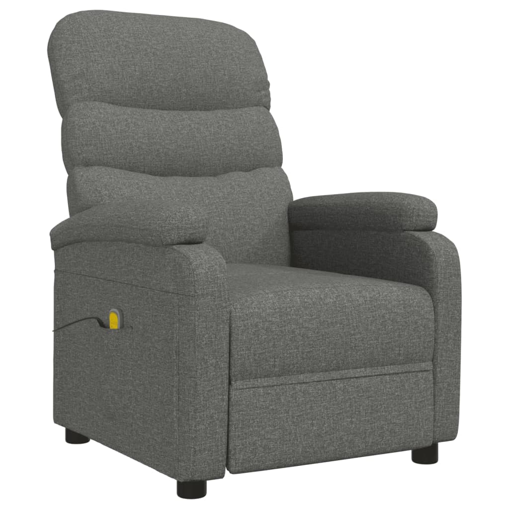 vidaXL Massage Recliner Dark Gray Fabric