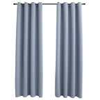 Vidaxl Blackout Curtains With Rings - Gray - 54"X95" - Fabric Material - Ideal For Living Room, Bedroom, Office - Machine Washable - Blocks Up To 95% Light