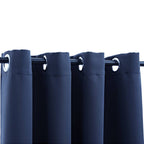 Vidaxl Navy Blue Blackout Curtains (54"X63") - Polyester Fabric Window Drapery With Elegant Design - Light Control Privacy - Machine Washable - Set Of 2