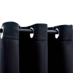 Vidaxl Blackout Curtains With Rings, Simple Design, Ideal For Any Room, Provides Privacy, Blocks 95% Light, Easy To Install And Clean, Black, 37X63 Inches, Set Of 2