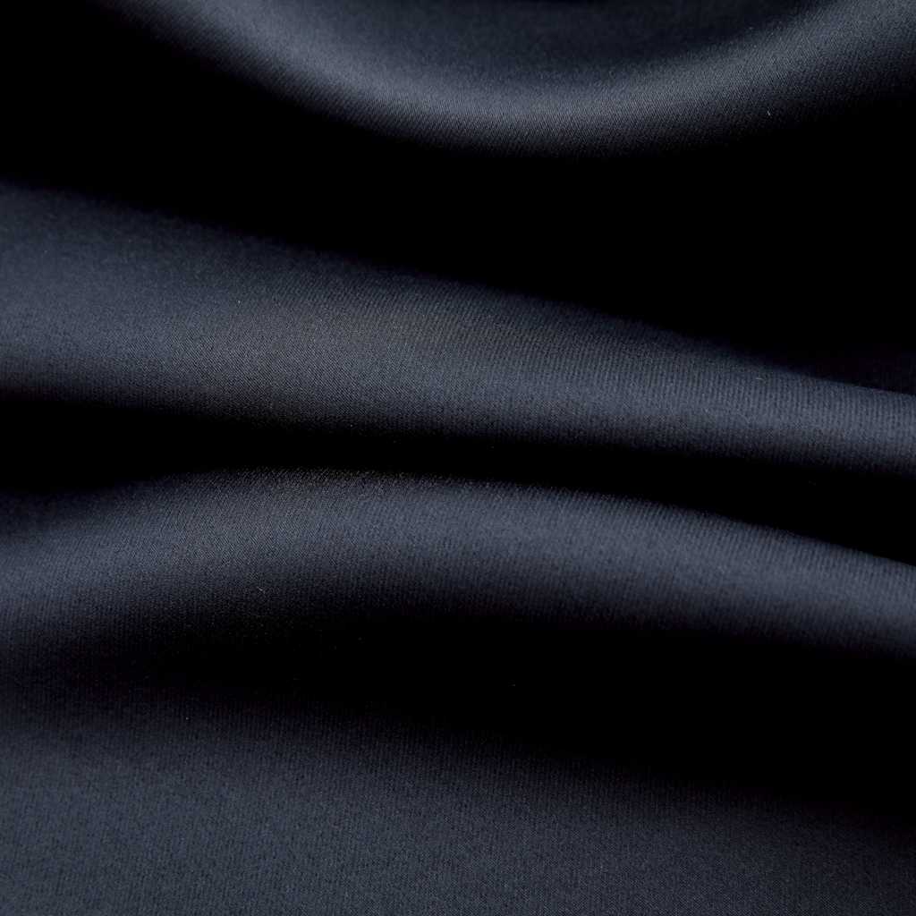 Vidaxl Blackout Curtains With Rings, Simple Design, Ideal For Any Room, Provides Privacy, Blocks 95% Light, Easy To Install And Clean, Black, 37X63 Inches, Set Of 2