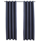Vidaxl Elegantly Designed Blackout Curtains With Rings - Easy Installation, Light Blocking, Machine Washable - Anthracite, 54"X84", 100% Polyester, 2 Pcs