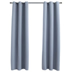 Vidaxl Blackout Curtains With Rings 2 Pcs Gray 37"X63" Fabric