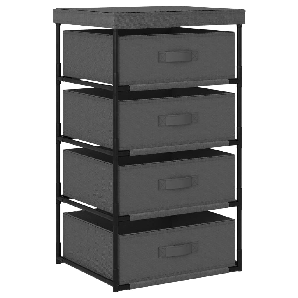 vidaXL Storage Rack with 4 Fabric Baskets Steel Gray