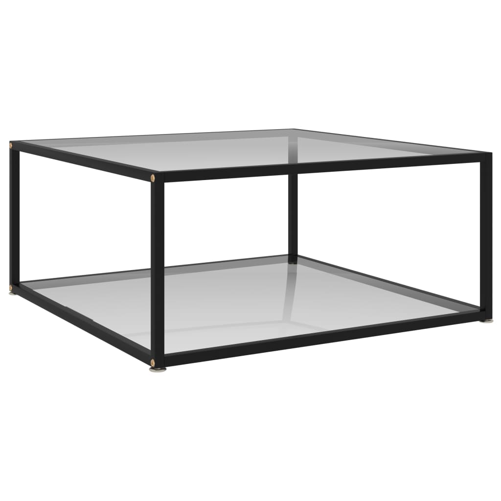 vidaXL Coffee Table Transparent 80x80x35 cm Tempered Glass