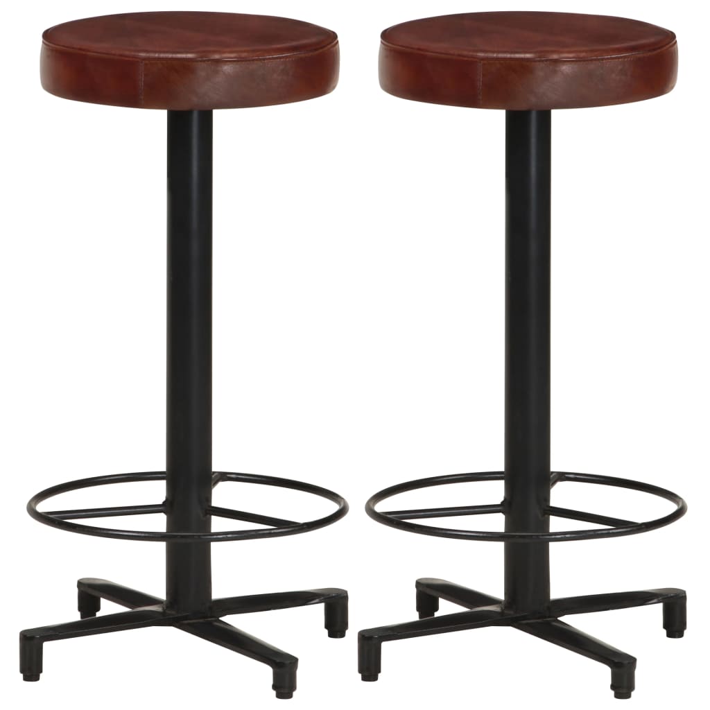 vidaXL Bar Stools 2 pcs 26 Real Leather