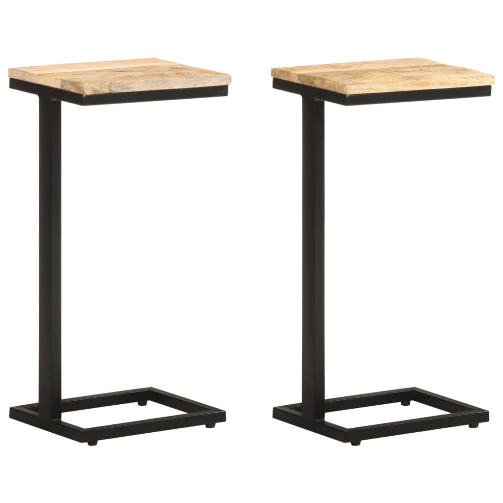 vidaXL Side Tables 2 pcs 12.4x9.6x25.4 Rough Mango Wood