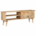 vidaXL TV Cabinet 55.1x11.8x19.7 Solid Mango Wood