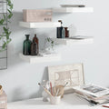 vidaXL Floating Wall Shelves 4 pcs High Gloss White 9.1''x9.3''x1.5'' MDF