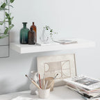vidaXL Floating Wall Shelf High Gloss White 23.6''x9.3''x1.5'' MDF