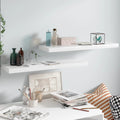 vidaXL Floating Wall Shelves 2 pcs High Gloss White 31.5''x9.3''x1.5'' MDF
