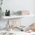 vidaXL Floating Wall Shelf High Gloss White 35.4''x9.3''x1.5'' MDF