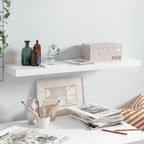 vidaXL Floating Wall Shelf High Gloss White 35.4''x9.3''x1.5'' MDF