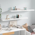 vidaXL Floating Wall Shelves 2 pcs High Gloss White 47.2''x9.3''x1.5'' MDF