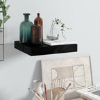 vidaXL Floating Wall Shelf High Gloss Black 9.1''x9.3''x1.5'' MDF
