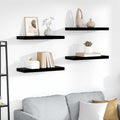 vidaXL Floating Wall Shelves 4 pcs High Gloss Black 23.6x9.3x1.5 MDF