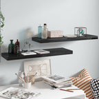 vidaXL Floating Wall Shelves 2 pcs High Gloss Black 31.5''x9.3''x1.5'' MDF