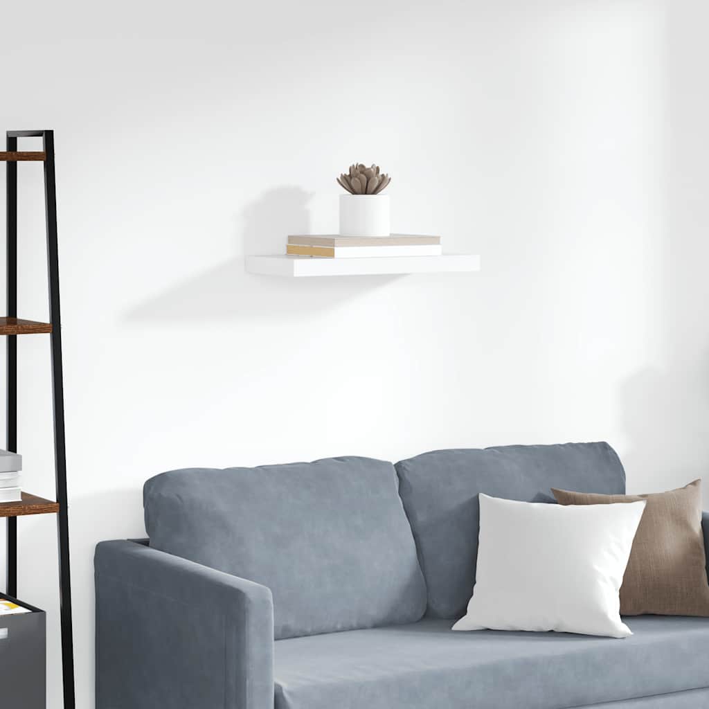 vidaXL Floating Wall Shelf White 19.7x9.1x1.5 MDF