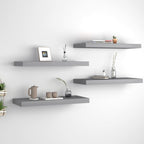 vidaXL Floating Wall Shelves 4 pcs Gray 23.6''x9.3''x1.5'' MDF