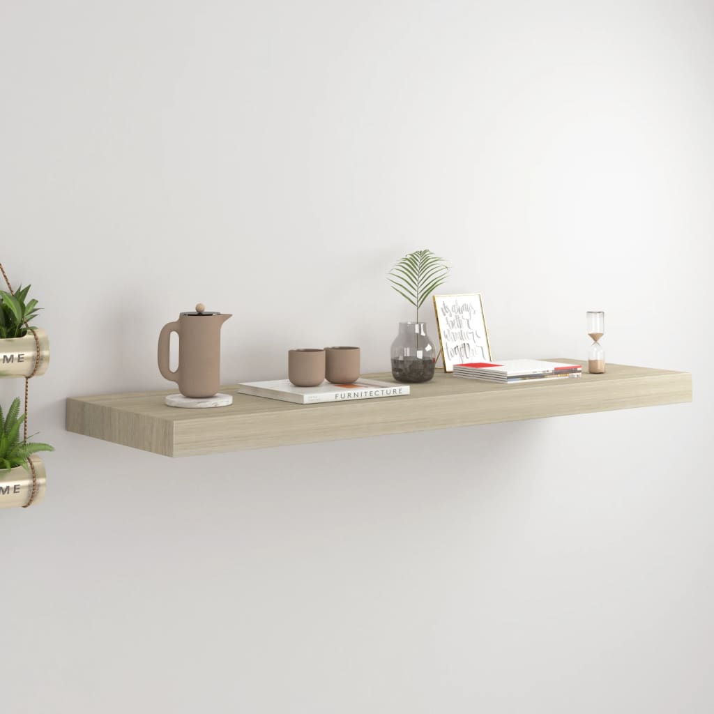 vidaXL Floating Wall Shelf Oak 31.5''x9.3''x1.5'' MDF