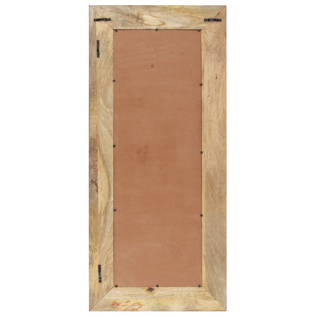 Vidaxl Rectangular Wall Mounted Mirror - Solid Mango Wood - Brown - Rectangle - Large - 43.3&quot; X 19.7&quot; X 1&quot; - Farmhouse Style - Decorative And Practical.