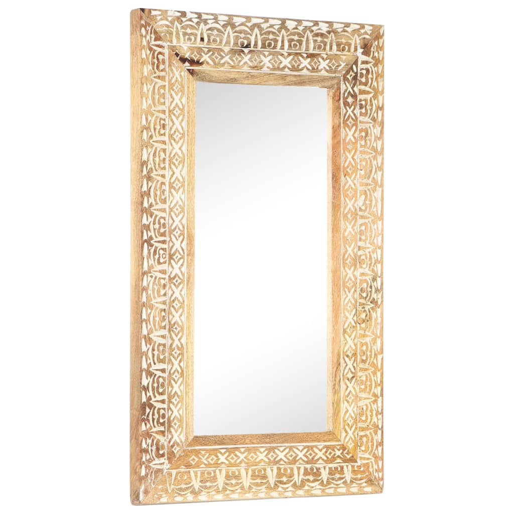 Vidaxl Hand-Carved Mirror 31.5&quot;X19.7&quot;X1&quot; Solid Mango Wood